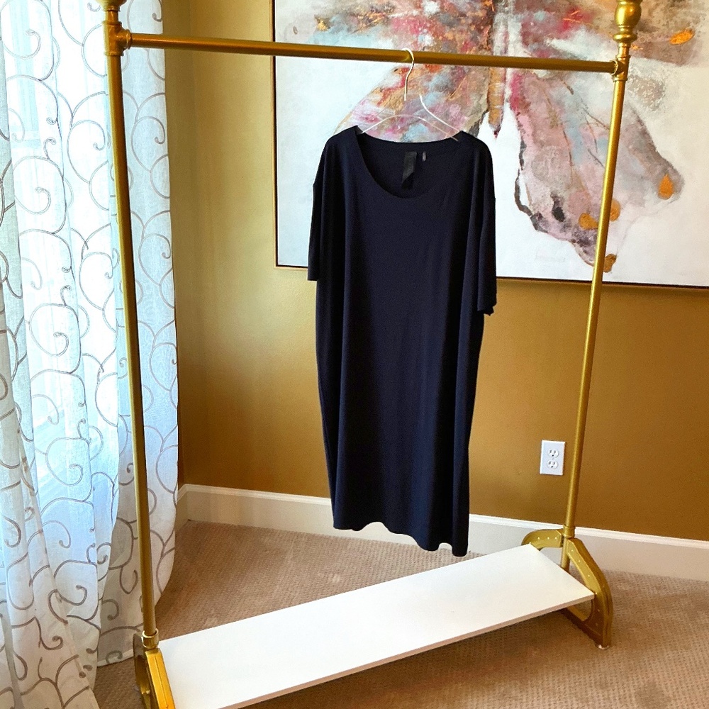 Norma Kamali Navy Pull On Dress Size Large
